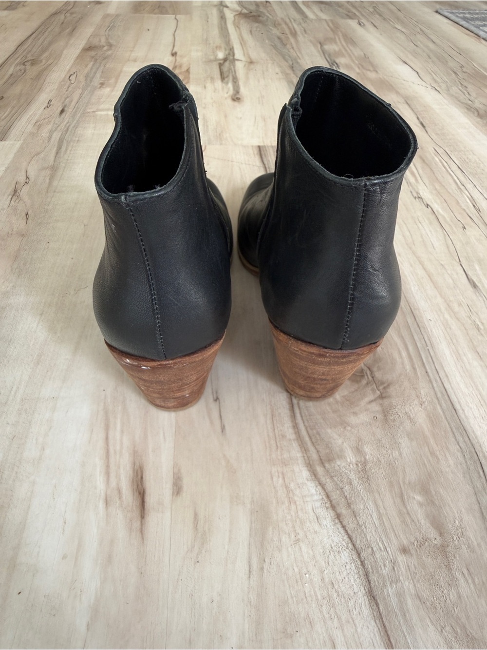 Rachel Comey Mars Ankle Booties- Black leather with Stacked Wood Heel - 9 - GUC - Picture 6 of 11